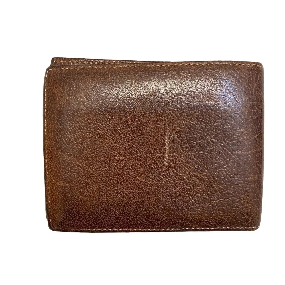 Bosca buffalo leather mens bifold wallet